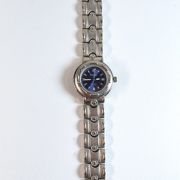 Dufonte Lucien Piccard Women's Watch Blue Silver Tone, New Battery - Picture 10 of 11